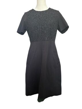 Active Seller! Lands End Black Fit and Flare Pockets Lace Dress